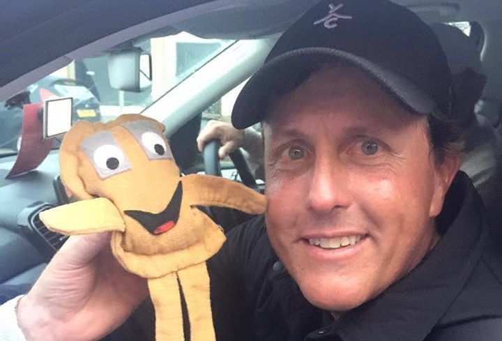 A fun-size Baxter with Phil Mickelson.