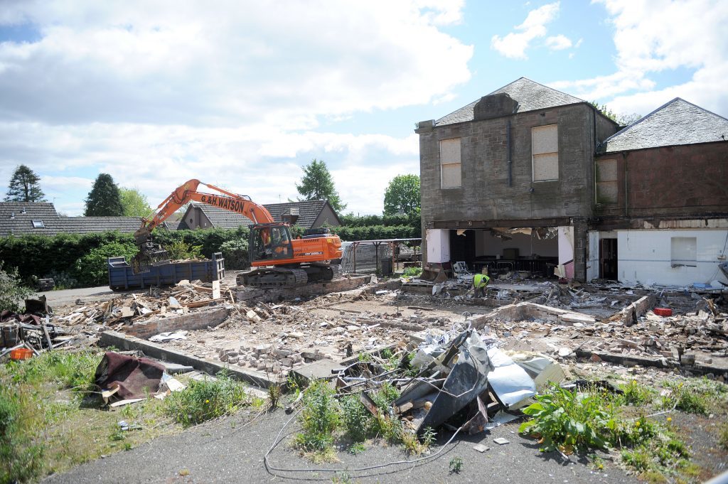 Work demolishing some of the extensions to the original building took place last May.