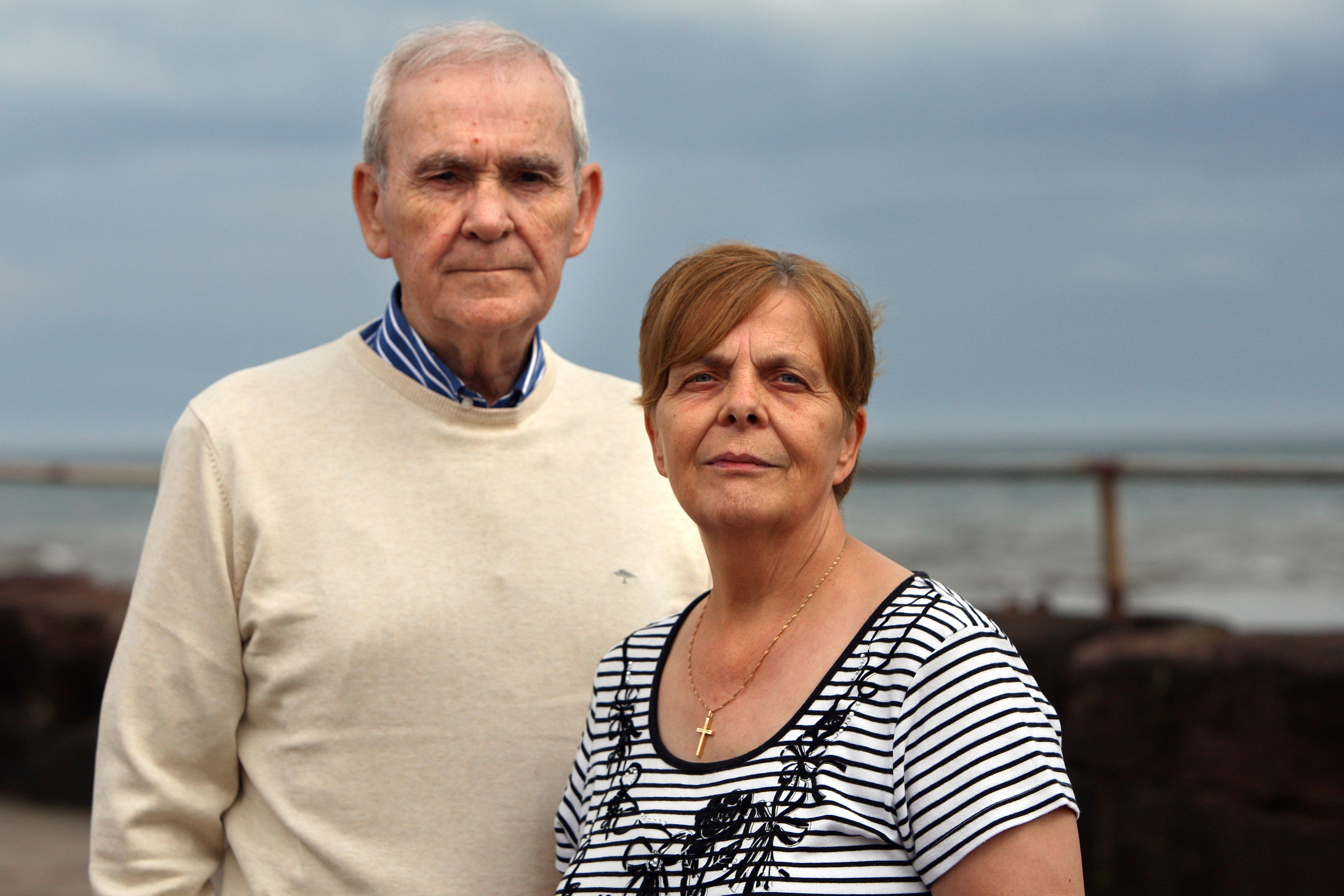 Michael and Helga Hunter at Arbroath waterfront.