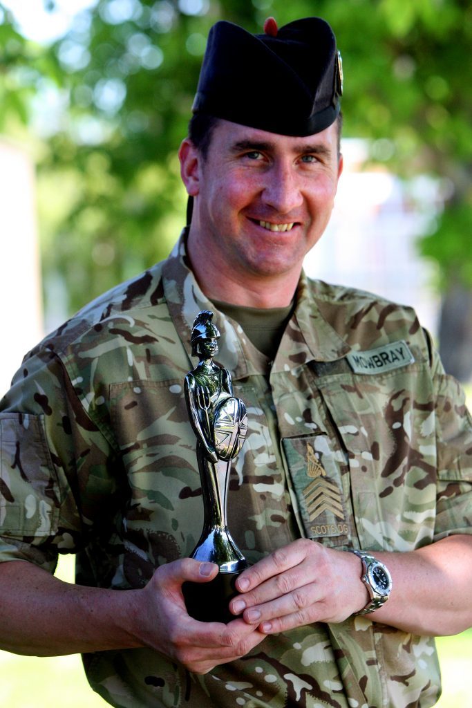 Sergeant Alan Mowbray with the Brit Award. the whole experience was surreal