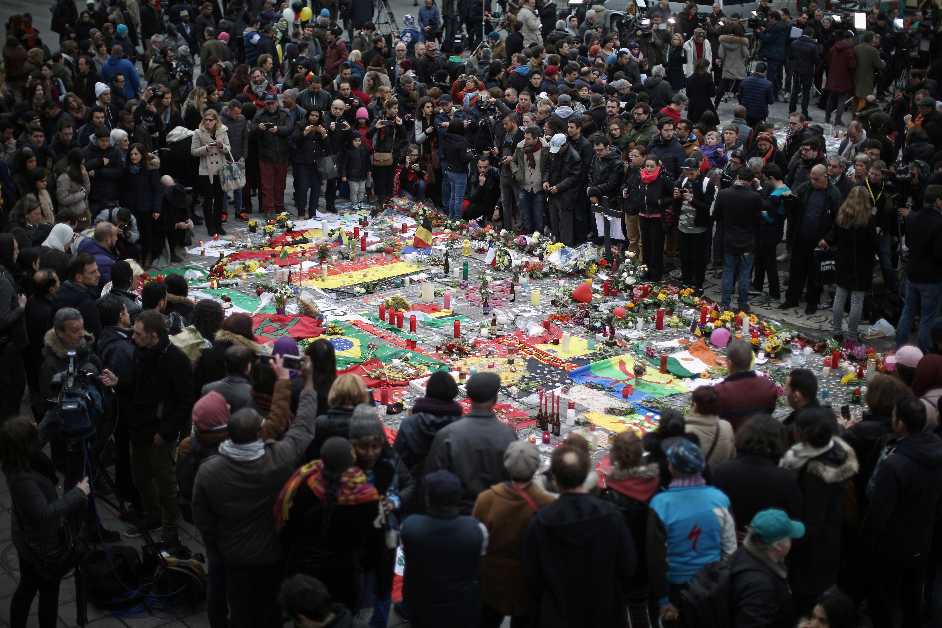 Mourners after the terror attacks in Brussels in March. Months of atrocities across mainland Europe have heightened concerns in Scotland.