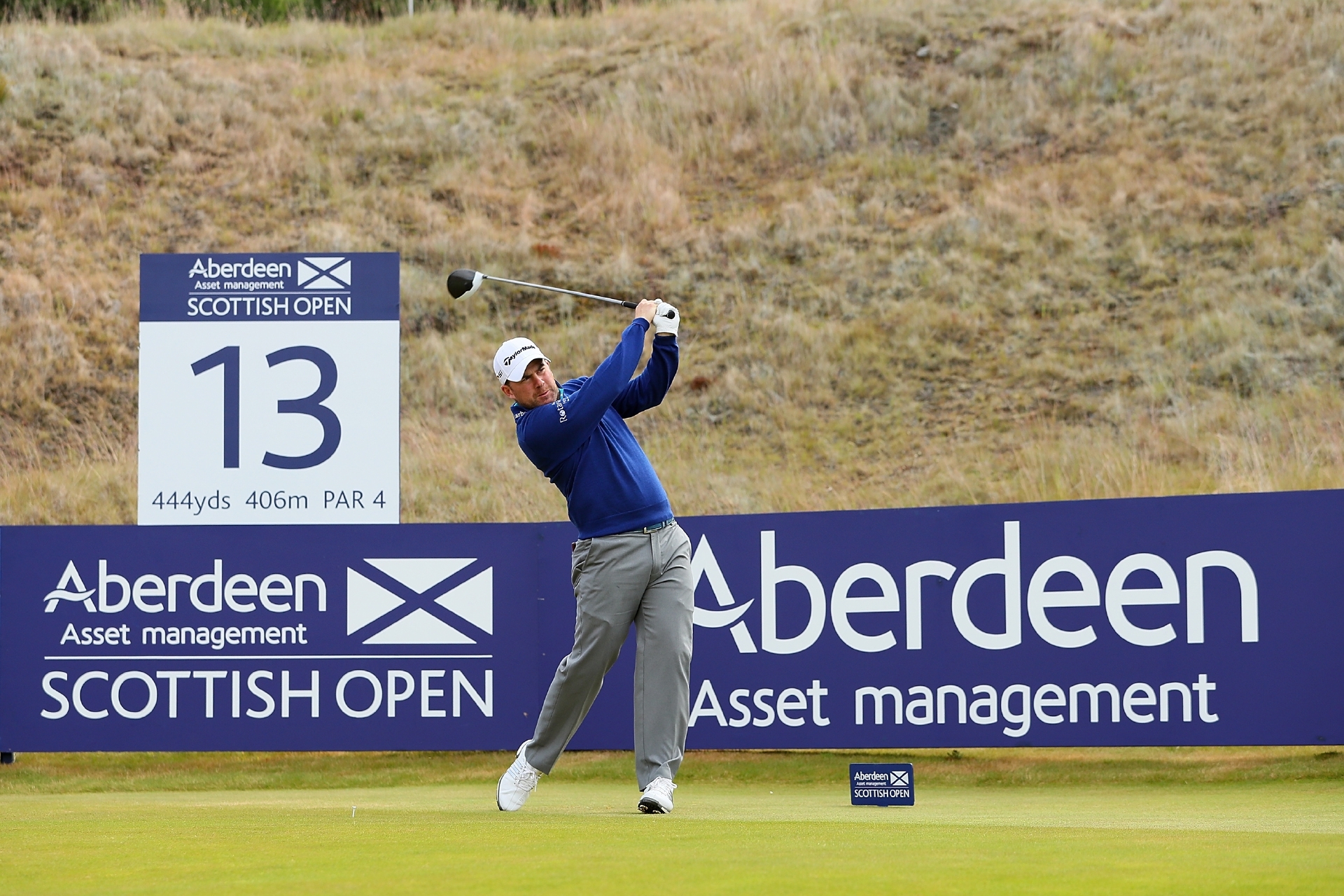 Richie Ramsay battled to a par round of 72 in the winds at Castle Stuart yesterday.