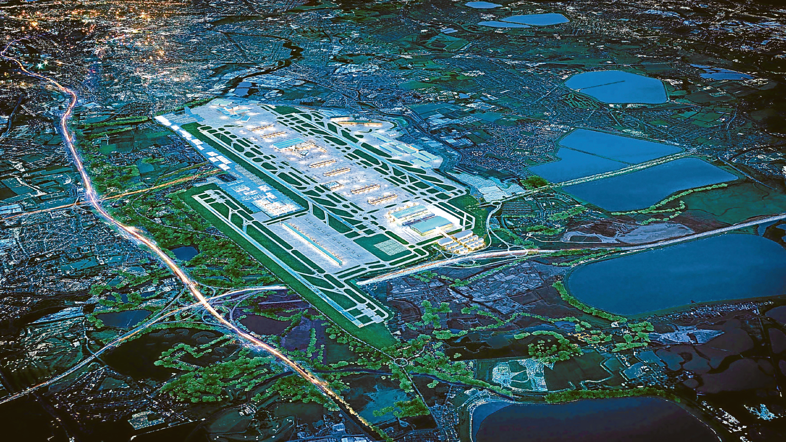 An artist's impression of the proposed Heathrow expansion.