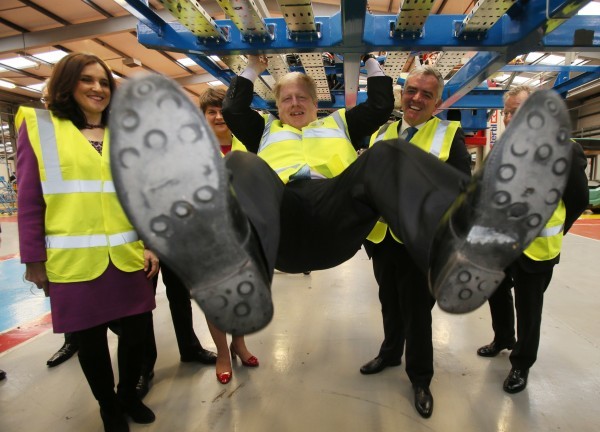 Boris has a way of getting himself noticed. Not sure what he is up to during this trip to Northern Ireland but it made for a good picture.