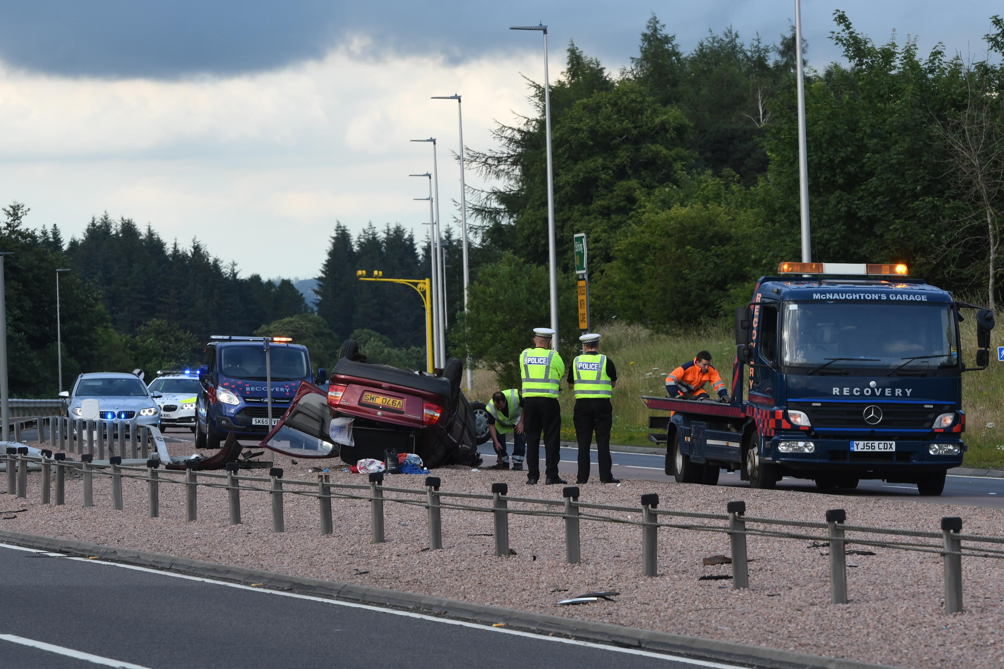 The car was seen on its rood. Photo by Stuart Cowper.