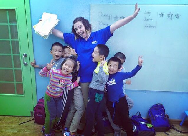 Claire teaching in China.