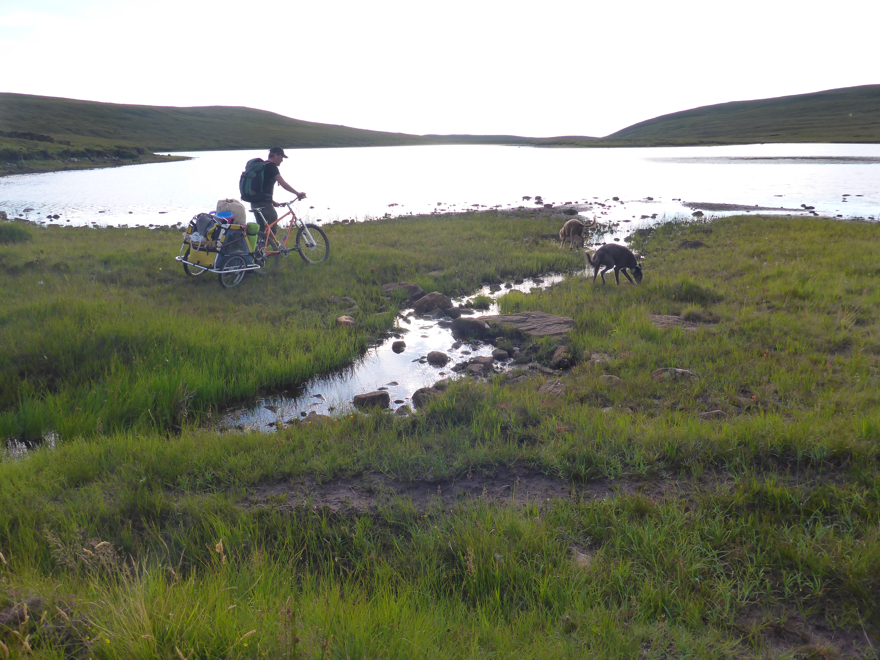 Crossing rivers on a bike is a problem with 35kg of kit in a trailer.