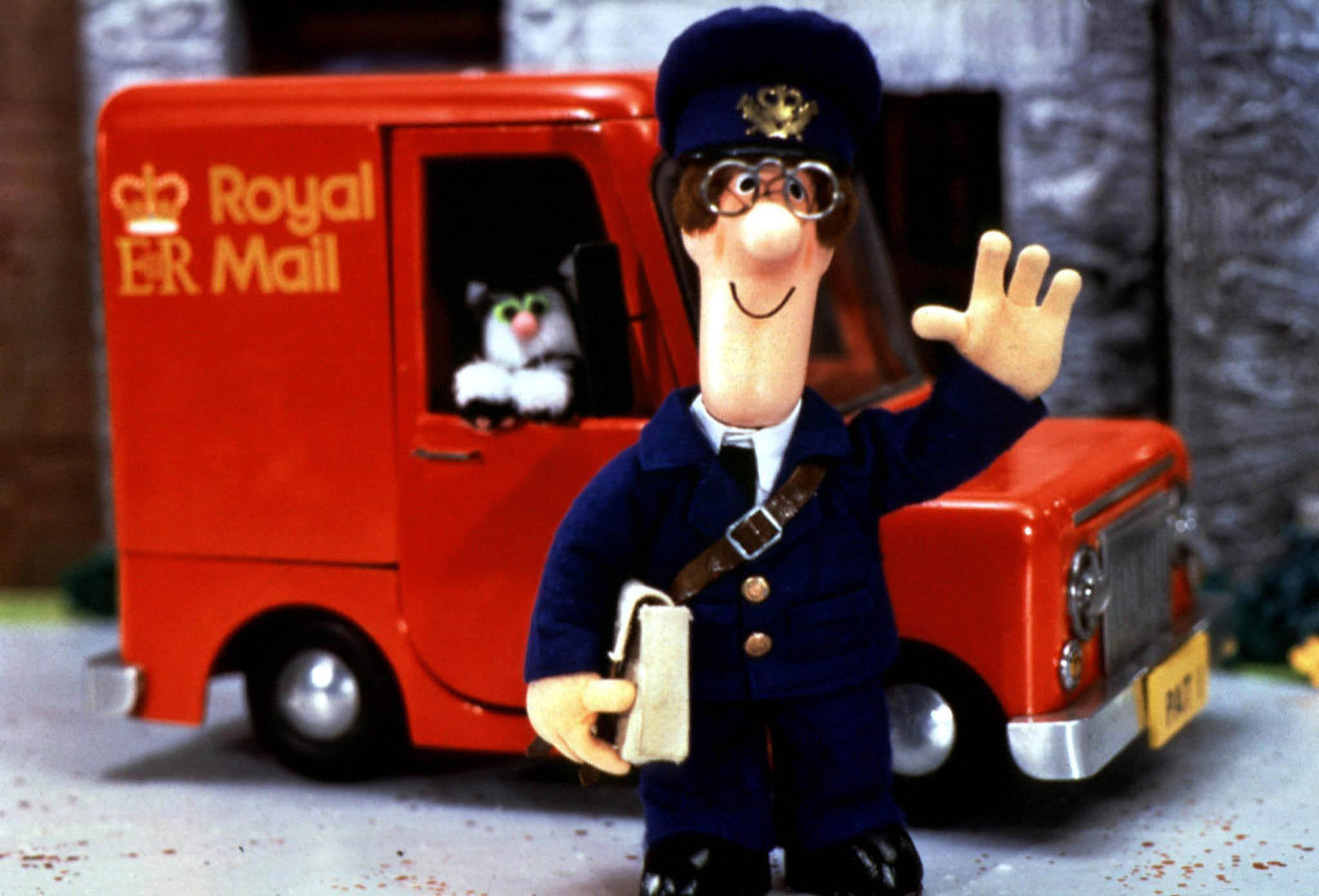 Postman Pat and his black and white cat Jess.
