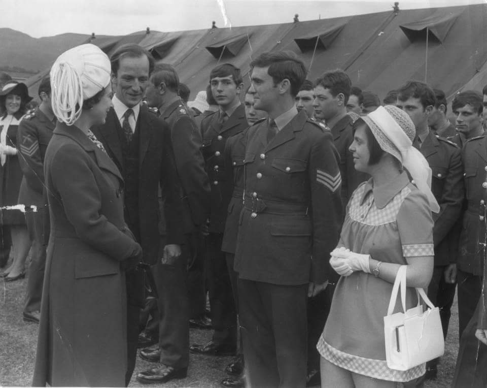 The Hunters met the Queen at Redford Barracks, Edinburgh in 1972.