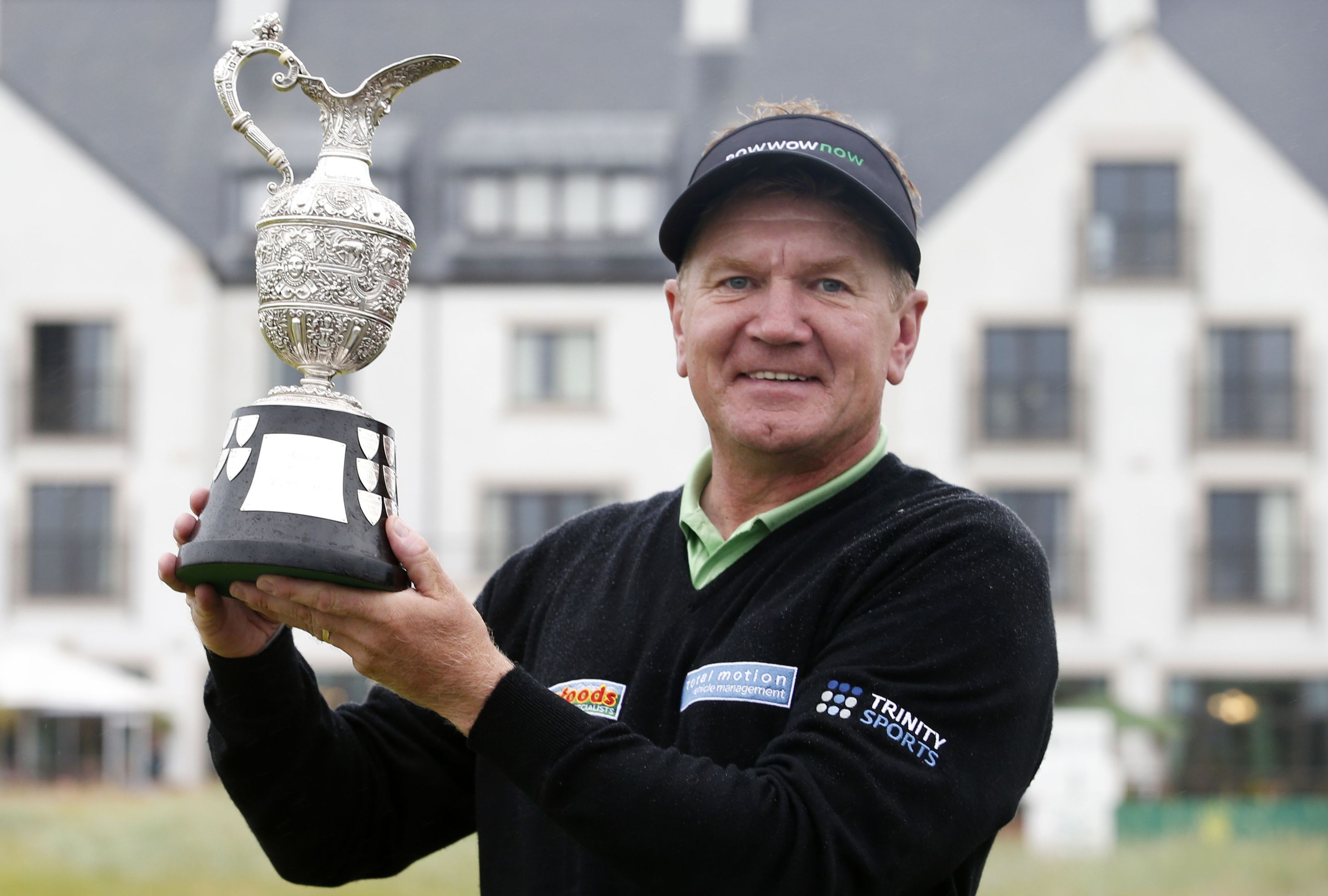 England's Paul Broadhurst with the Senior Claret Jug after his victory at the Senior Open Championship at Carnoustie last year. The tournament has been credited with helping Angus reach a record number of visitors last year