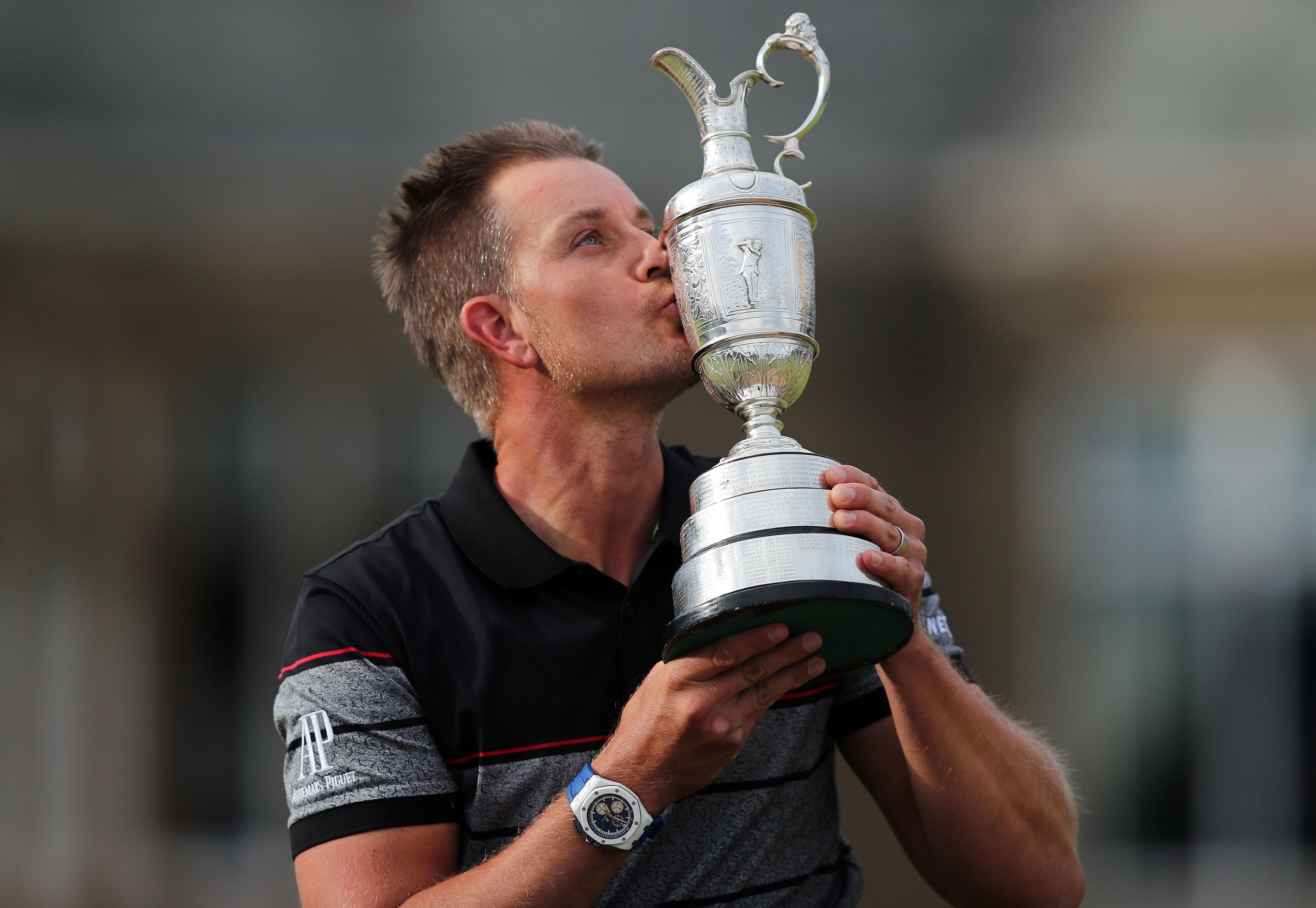 Sweden's Henrik Stenson with the Claret Jug after winning the Open.