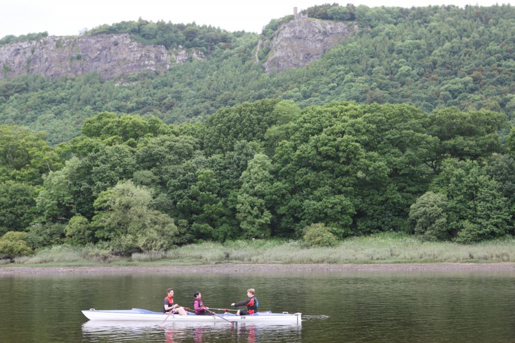 Great views to Kinnoull Hill from the rowing boat.