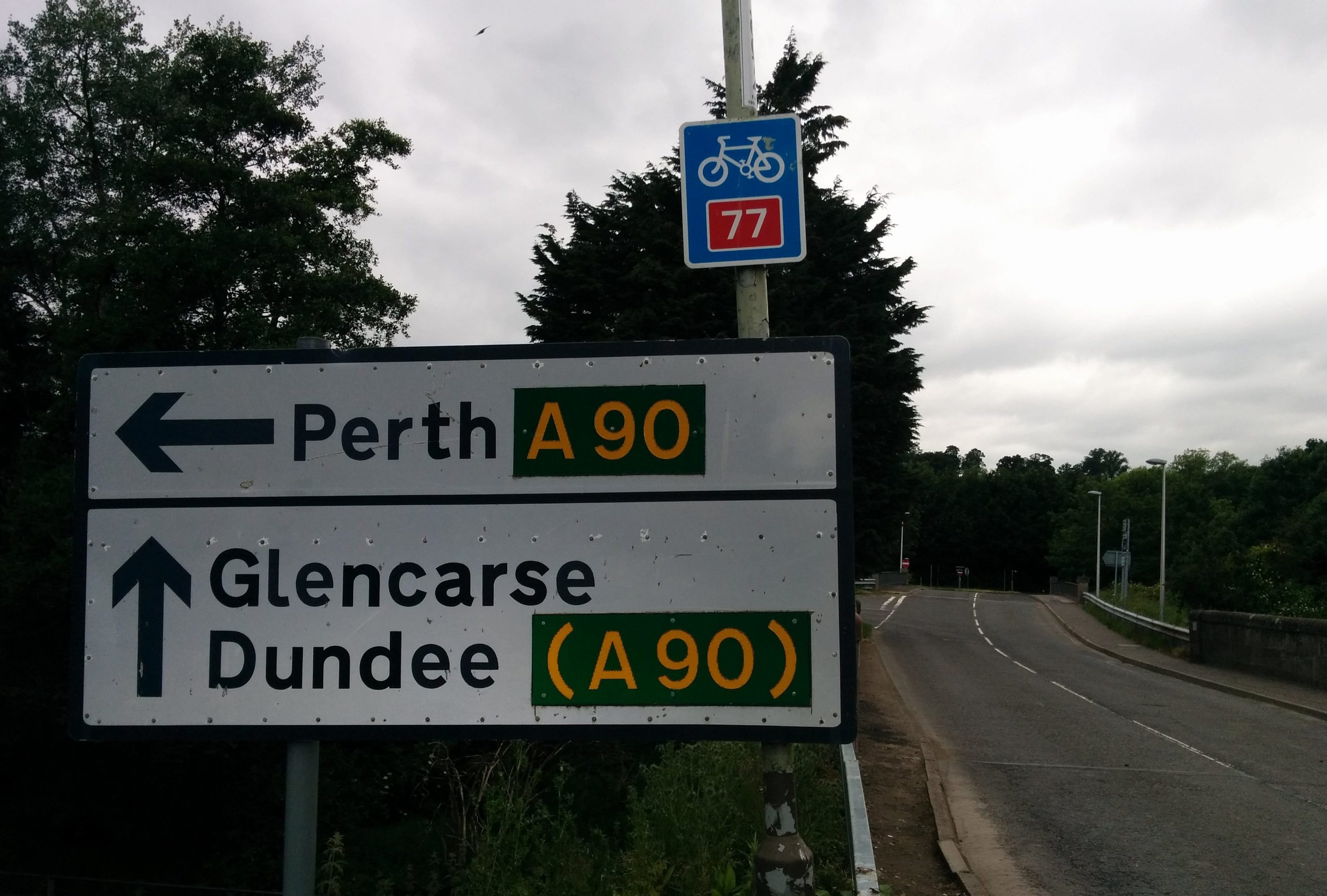 The flyover at Glencarse leading to where the horse was treated.