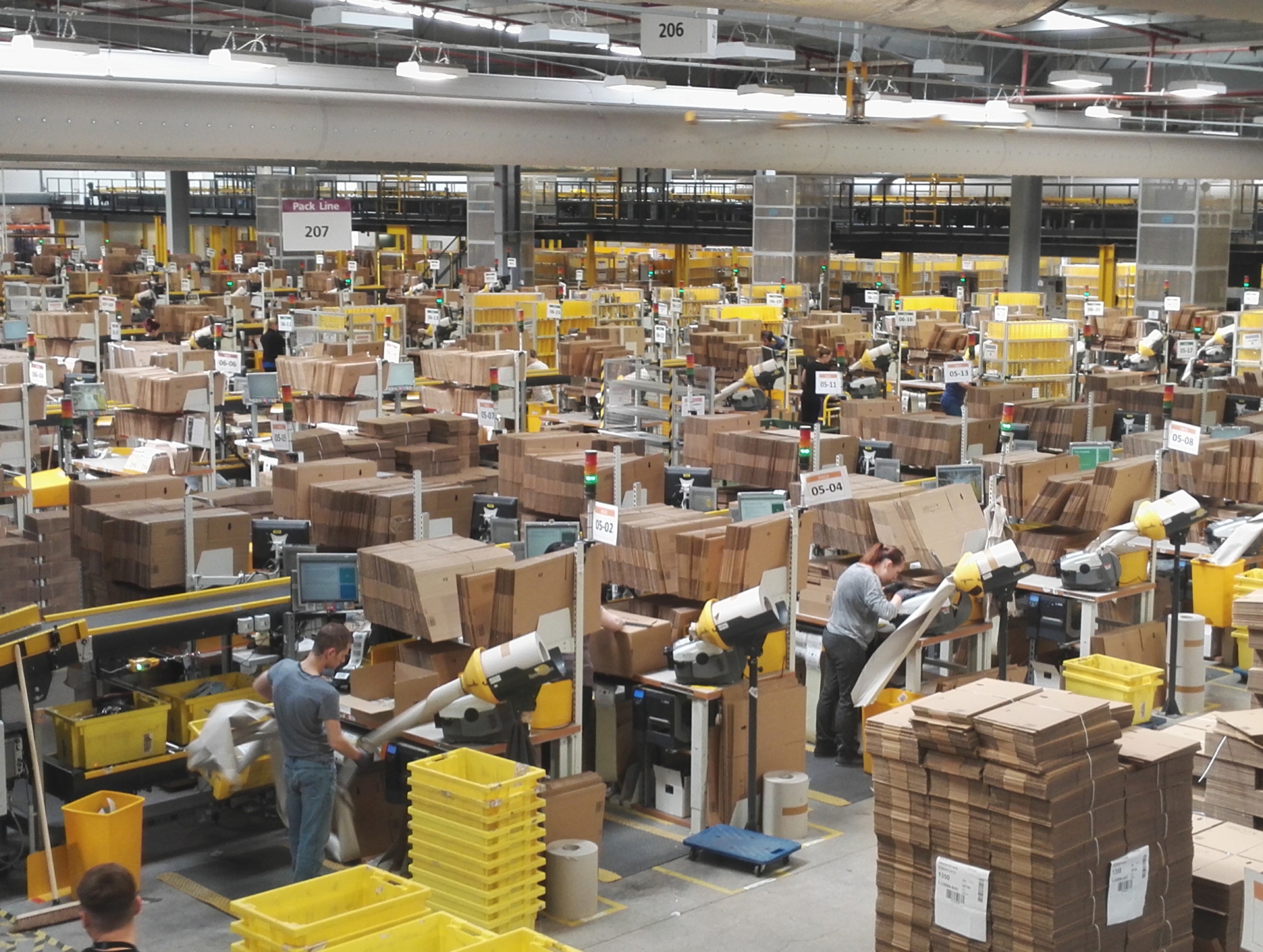 One of the main halls at Amazon's Dunfermline facility