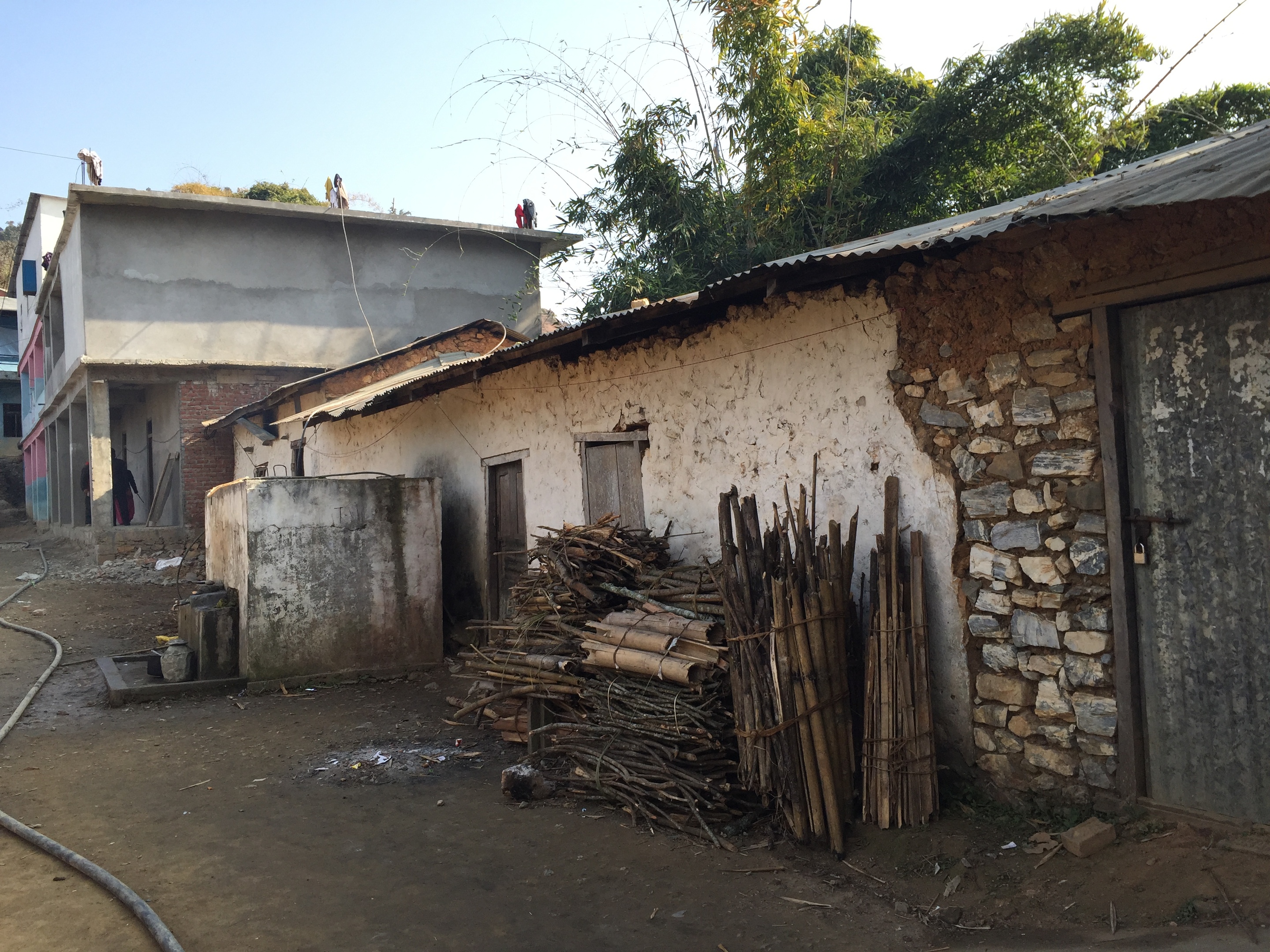 The school in Manakamana Syangja, Nepal which can no longer be used due to last year's earthquake