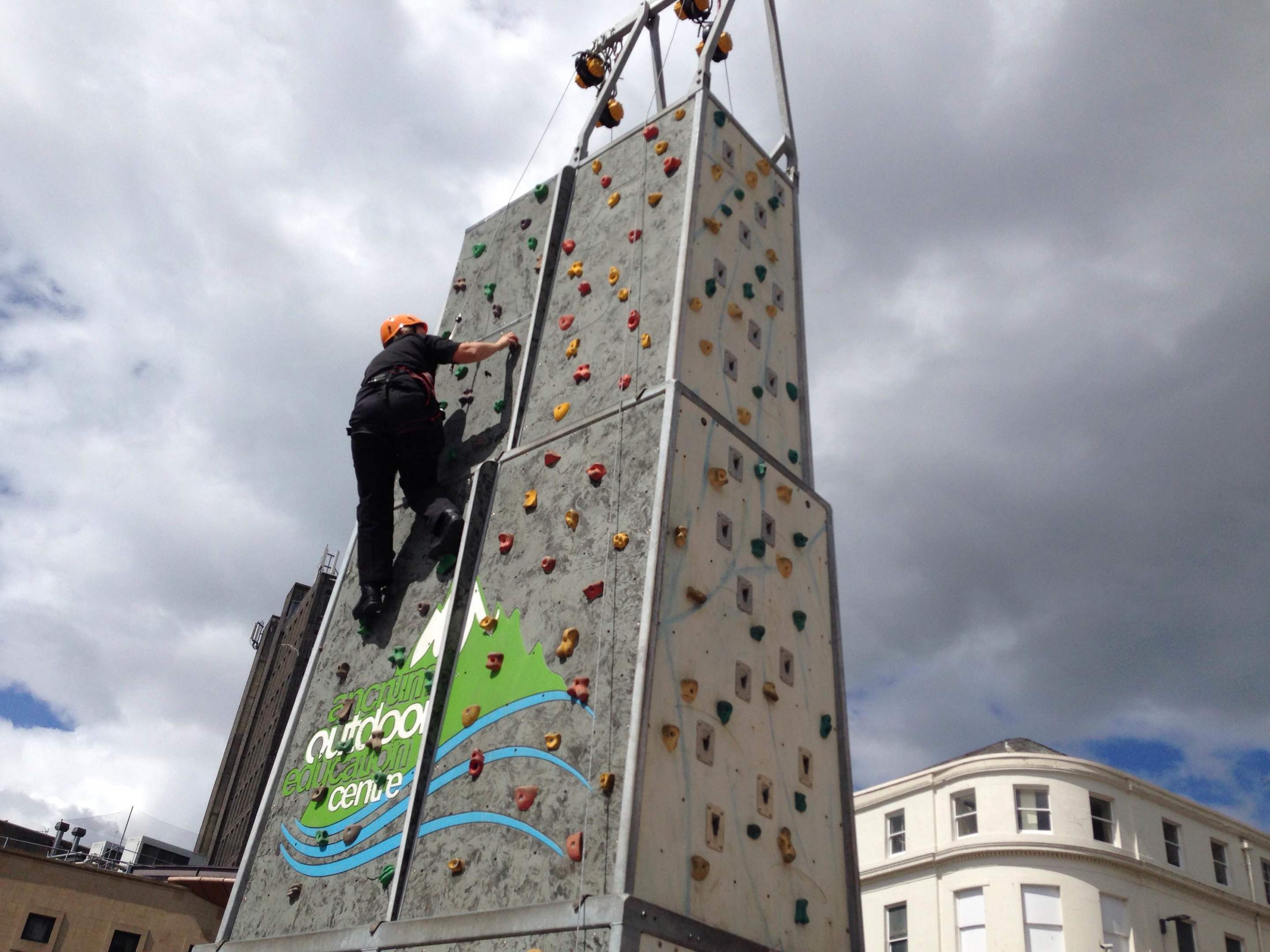 Inspector Cath Lannen takes on the climbing wall