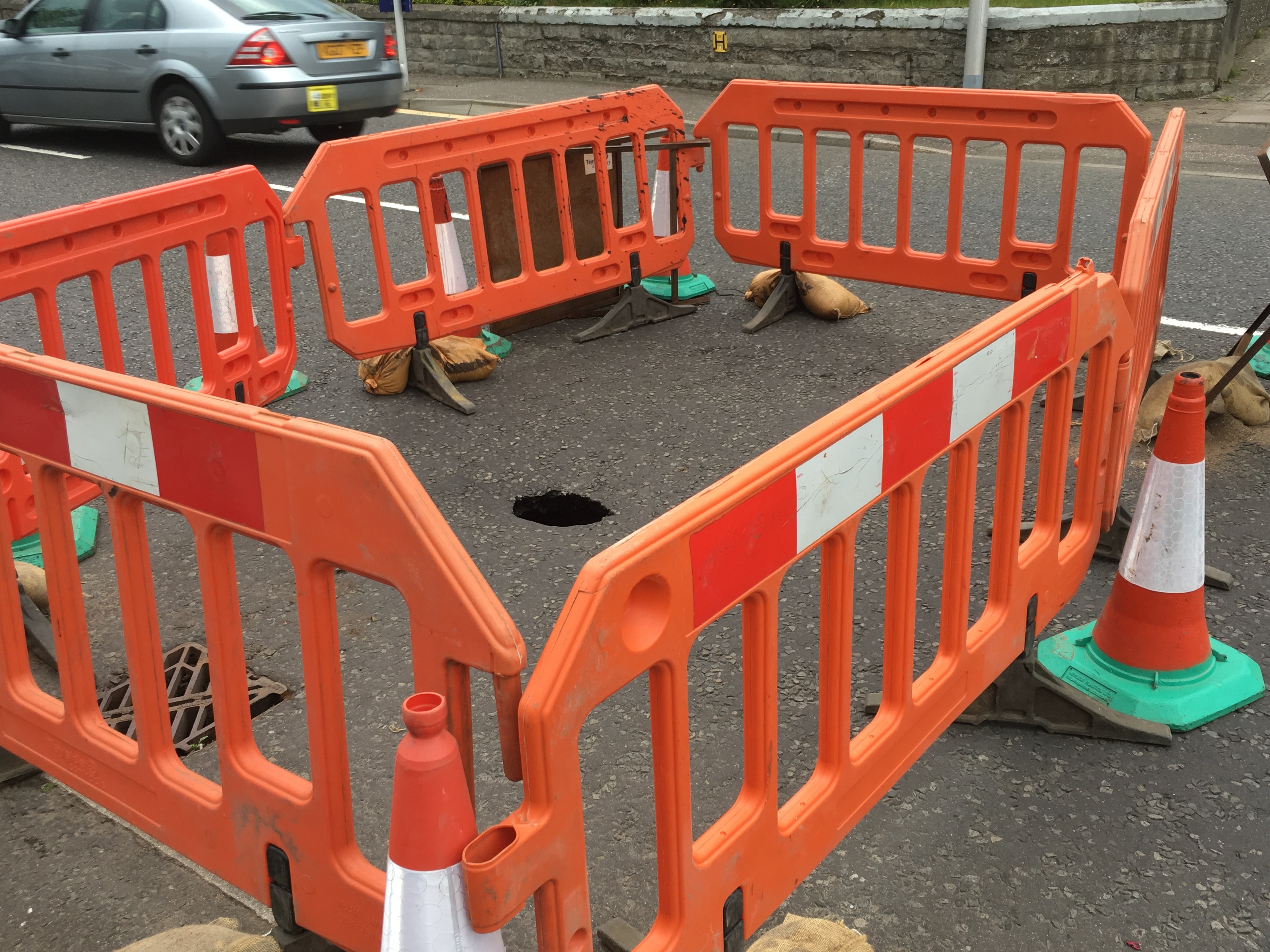 The sink hole in Ferry Road, Monifieth