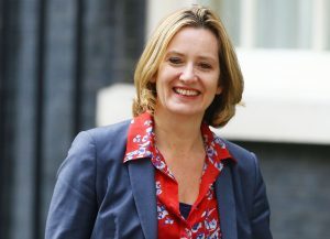 Amber Rudd leaves 10 Downing Street after being appointed as Home Secretary.