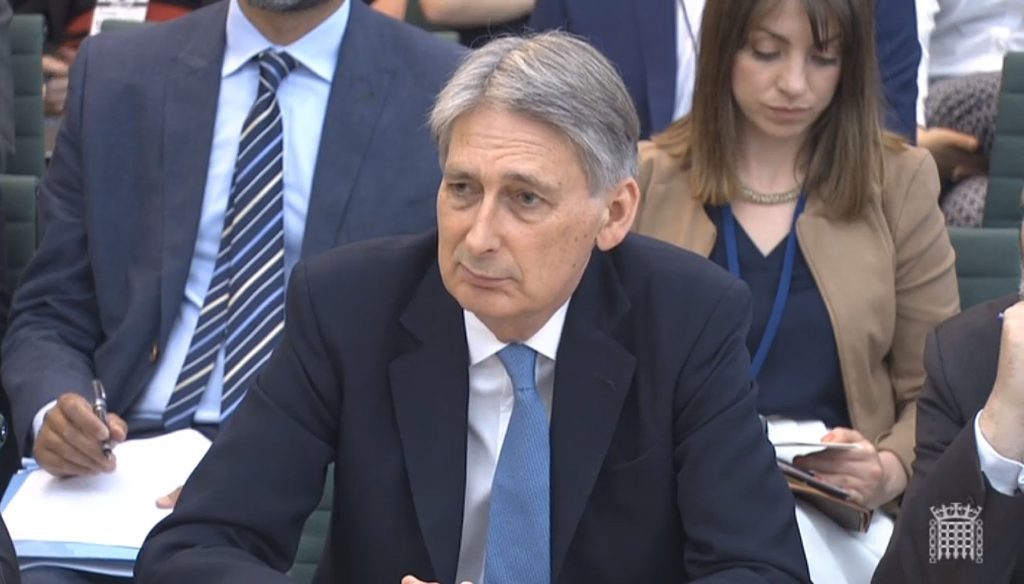 Foreign Secretary Philip Hammond gives evidence to the Foreign Affairs Committee.