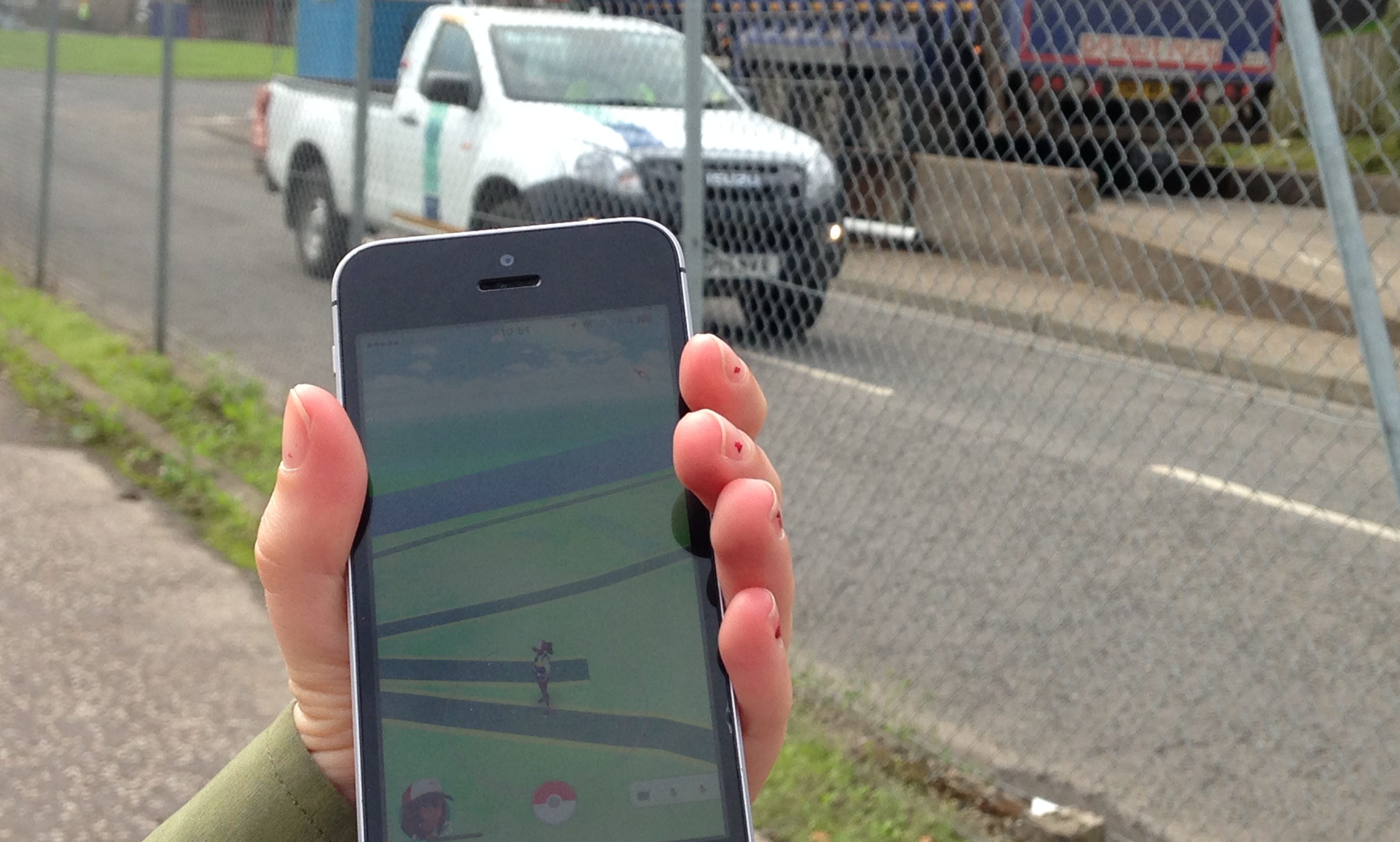 Pokemon hunting at Friarton Recycling Centre.