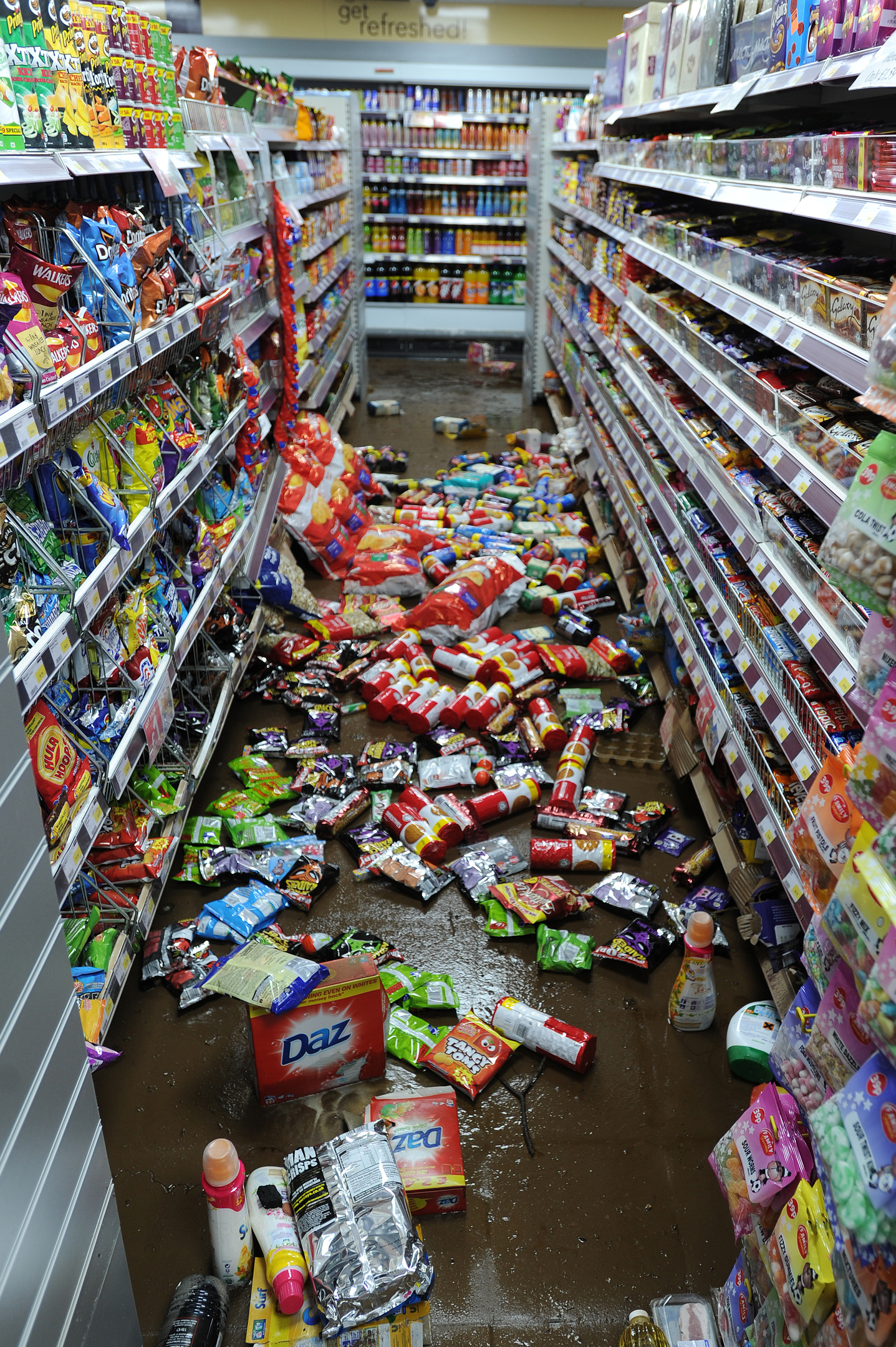 The damage in the Premier Convenience store, Commercial Street.