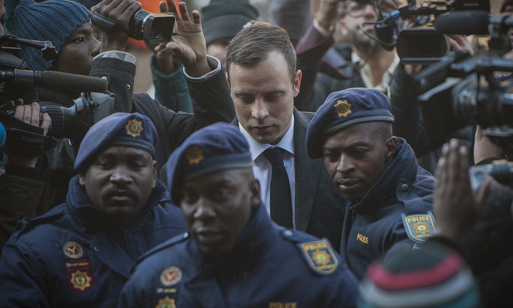 Oscar Pistorius arrives at the High Court in Pretoria.