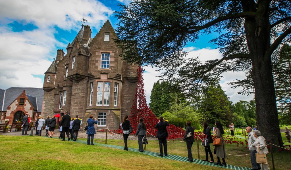 Streams of visitors at the Weeping Window display.