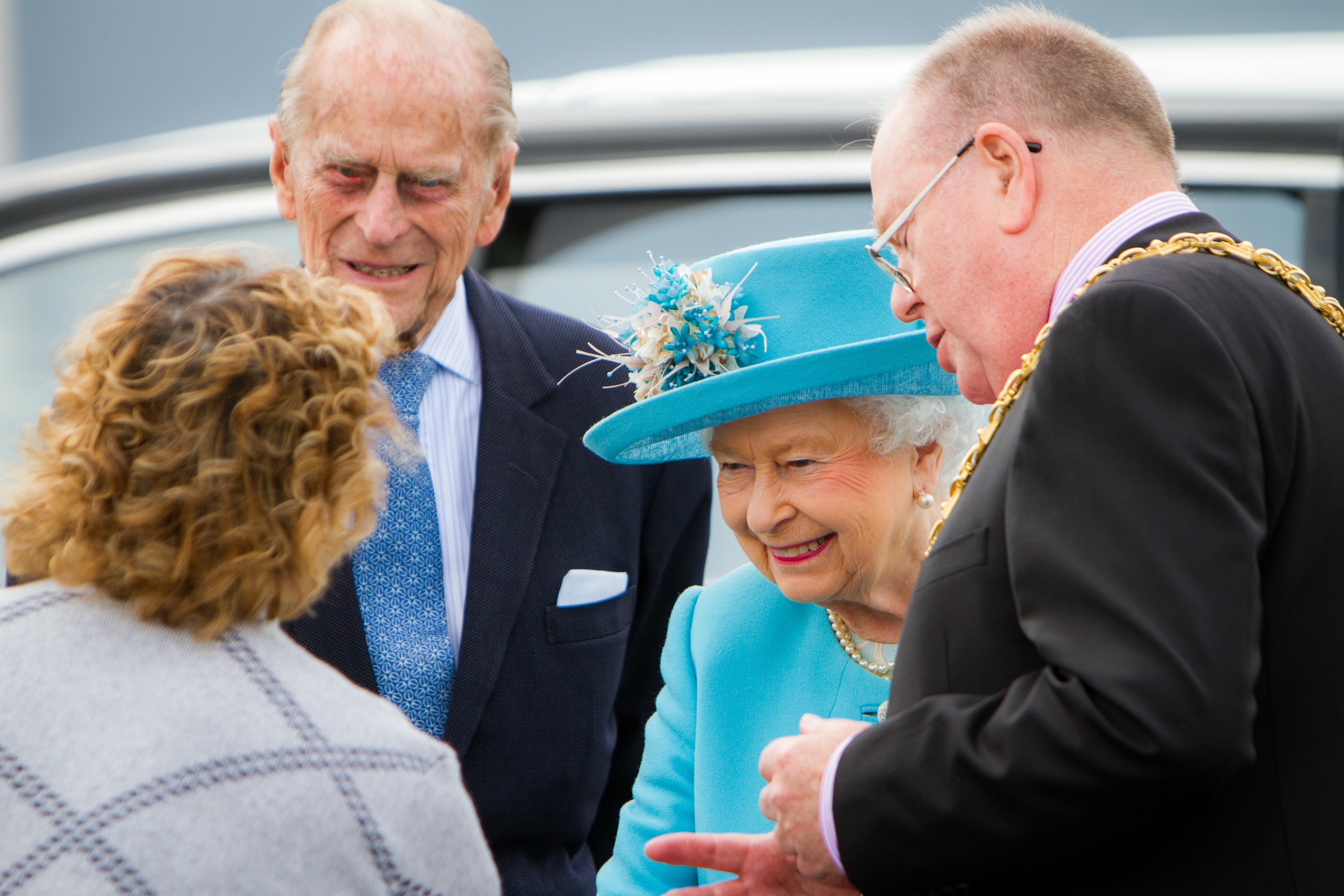 Prince Philip and the Queen with lord provost Bob Duncan