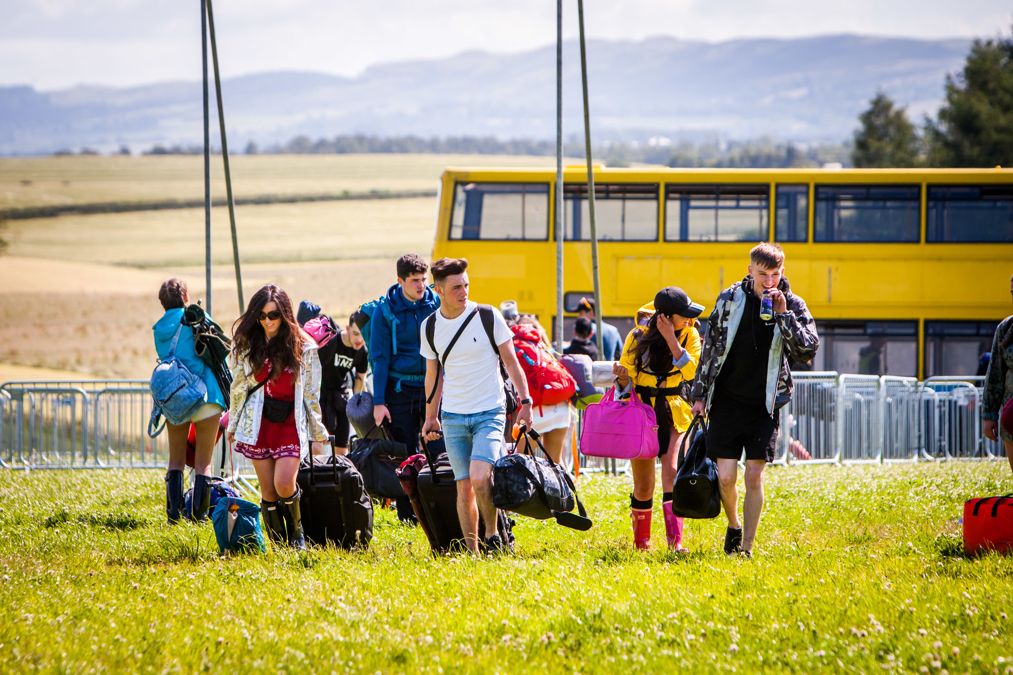 Revellers arriving at T in the Park.