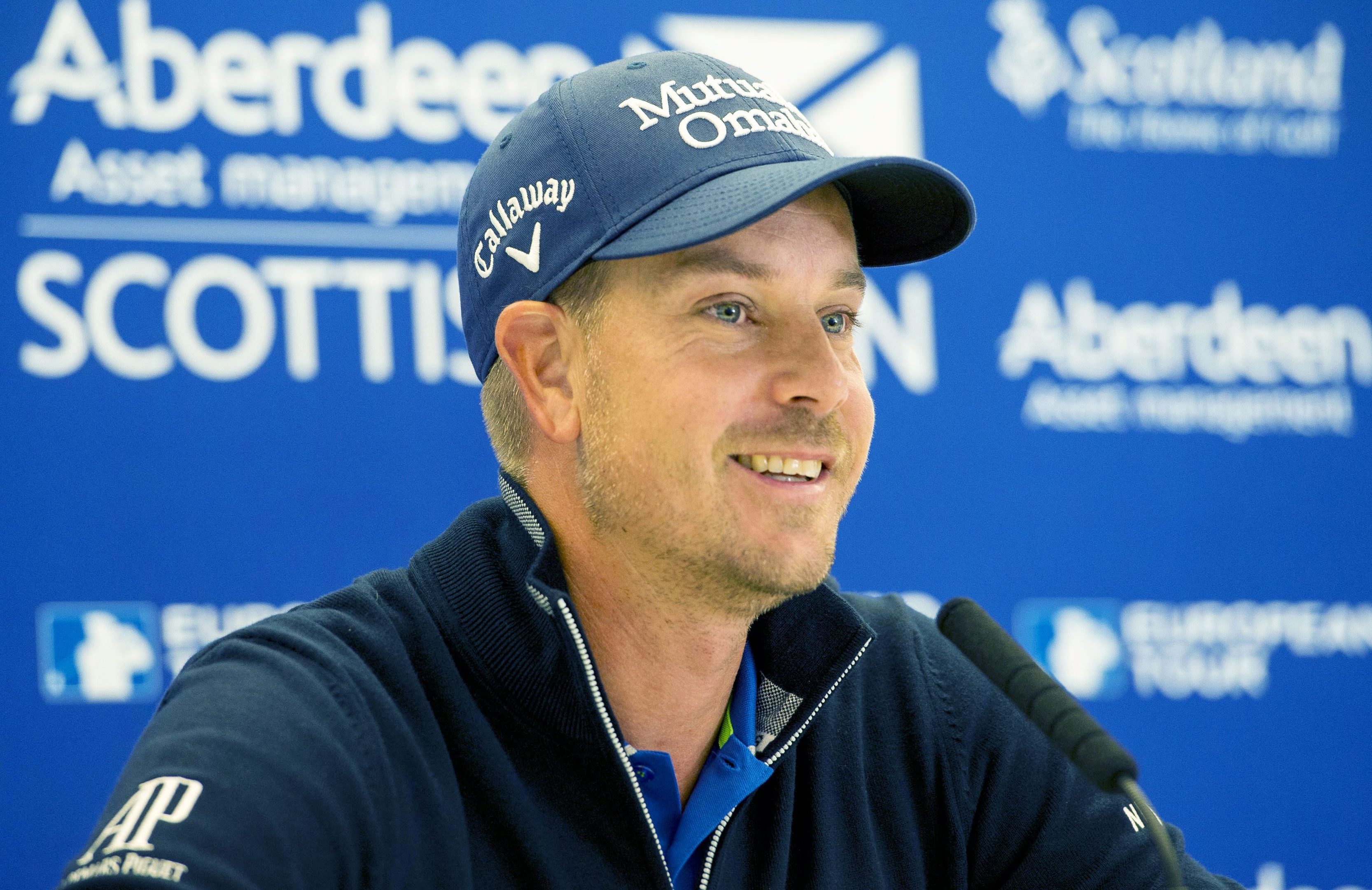 Henrik Stenson talks to the media ahead of the Scottish Open.