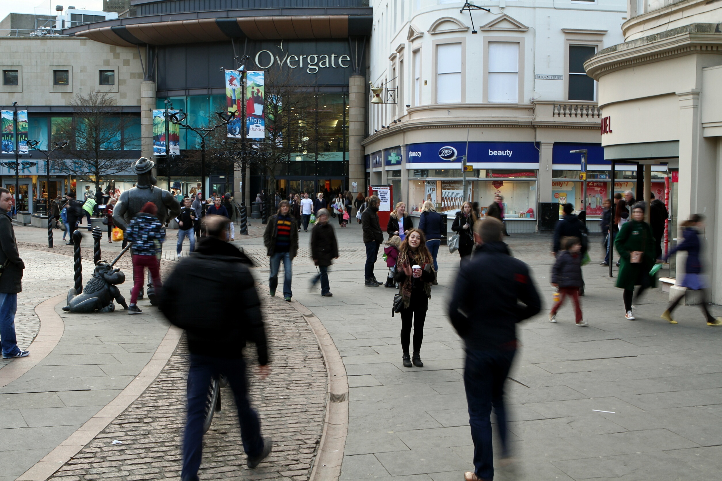 Shoppers in Dundee city centre.