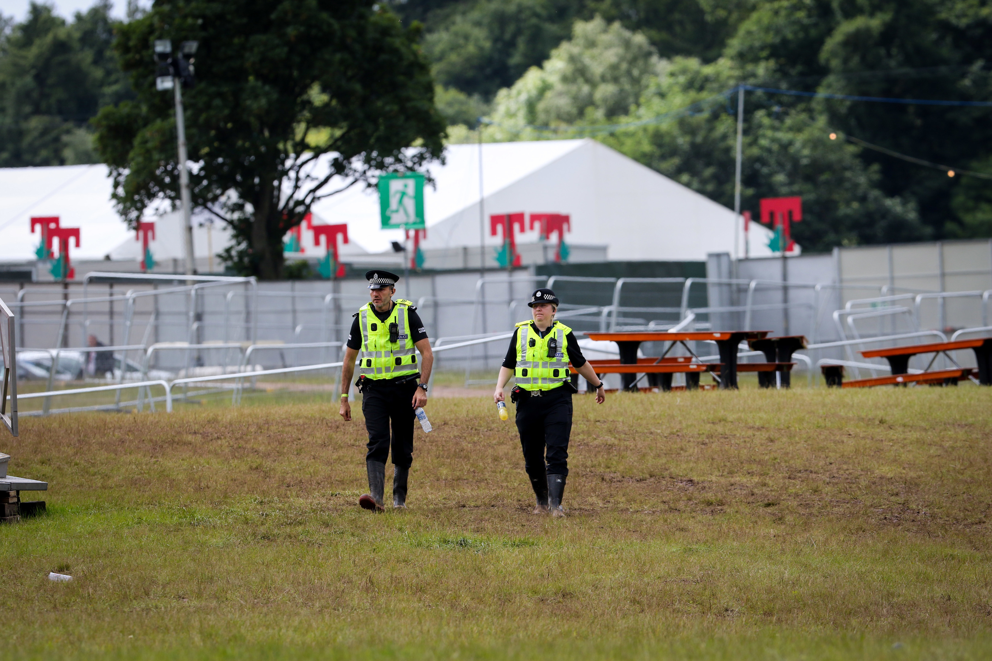 Police at the Strathallan site.