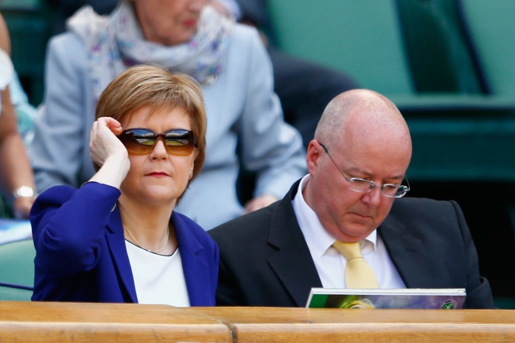 Nicola Sturgeon with her husband Peter Murrell at Wimbledon