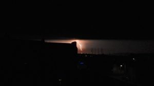 Lightning over the docks.