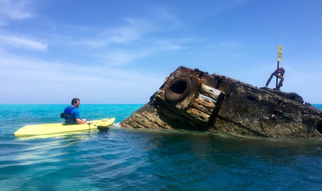 Sea kayaking off Bermuda.