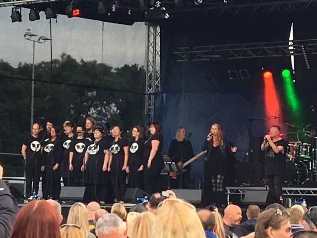 Blue Delta on stage with Kats Choir