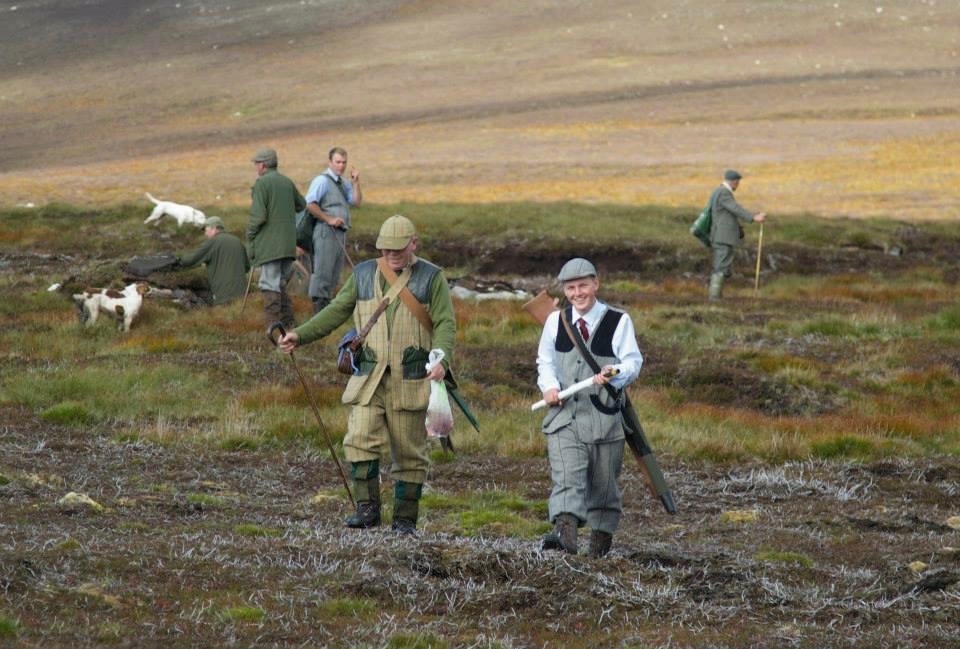 Callum Low, pictured second on the right,on a shoot day at Invermark Estate.