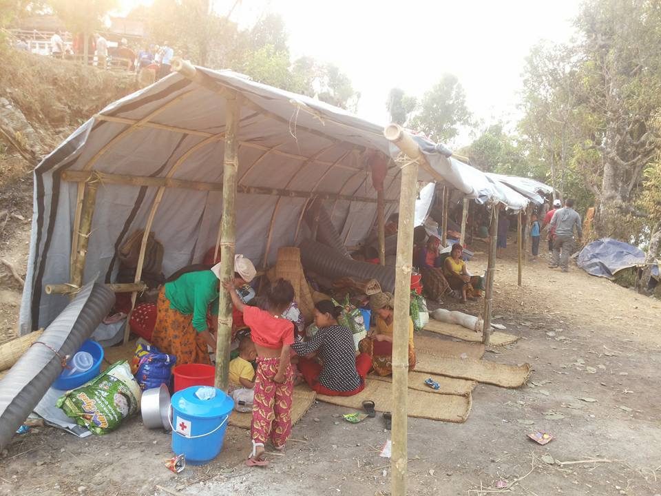 Living conditions in Manakamana Syangja after the earthquake in Nepal destroyed many homes.