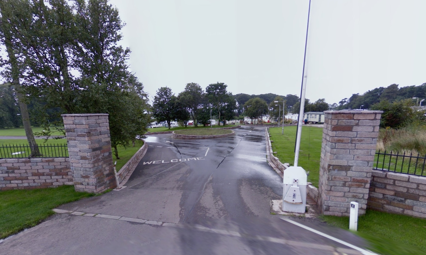 The entrance to the Seaton Estate holiday park.