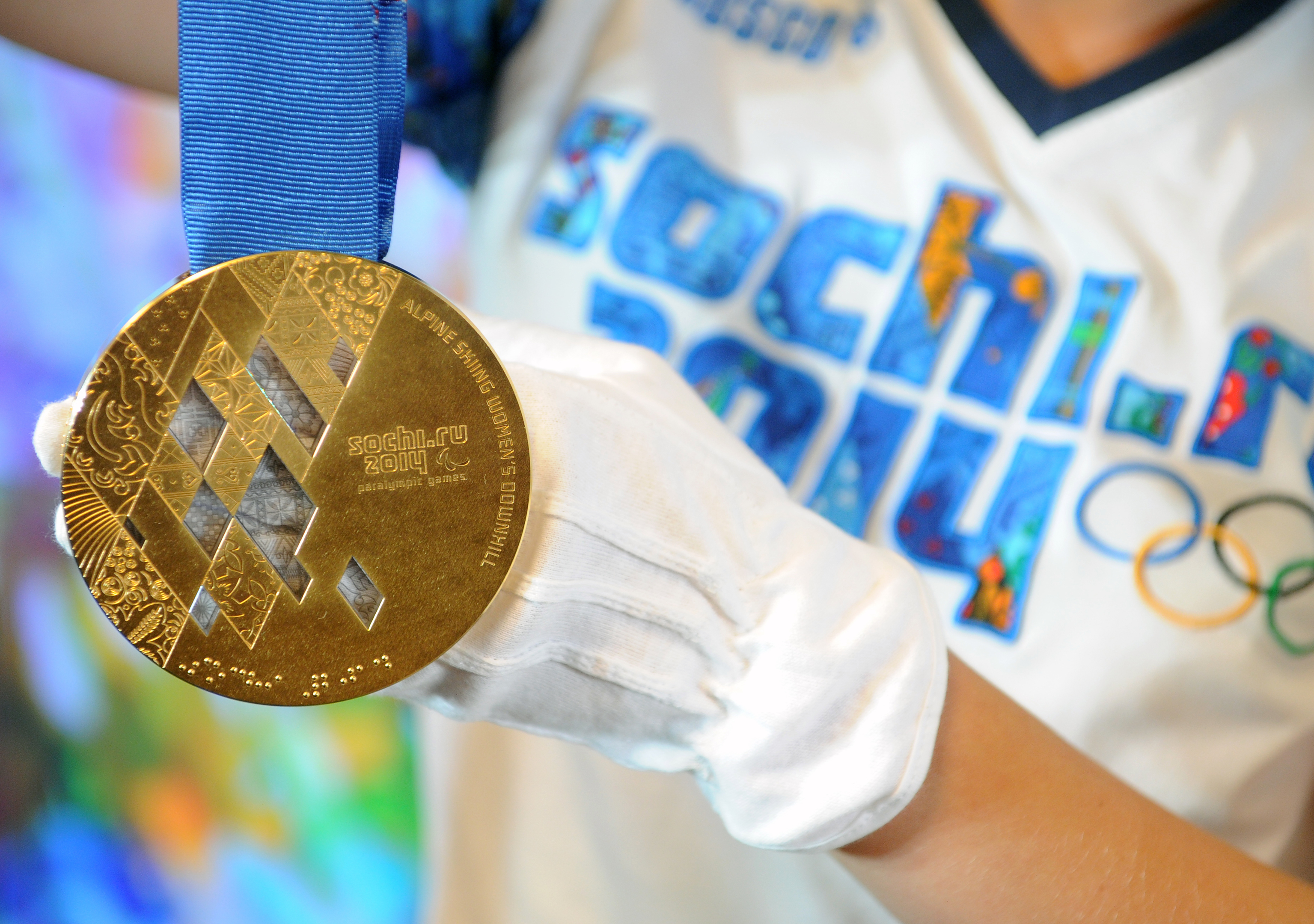 One of the Sochi Winter Olympic gold medals.