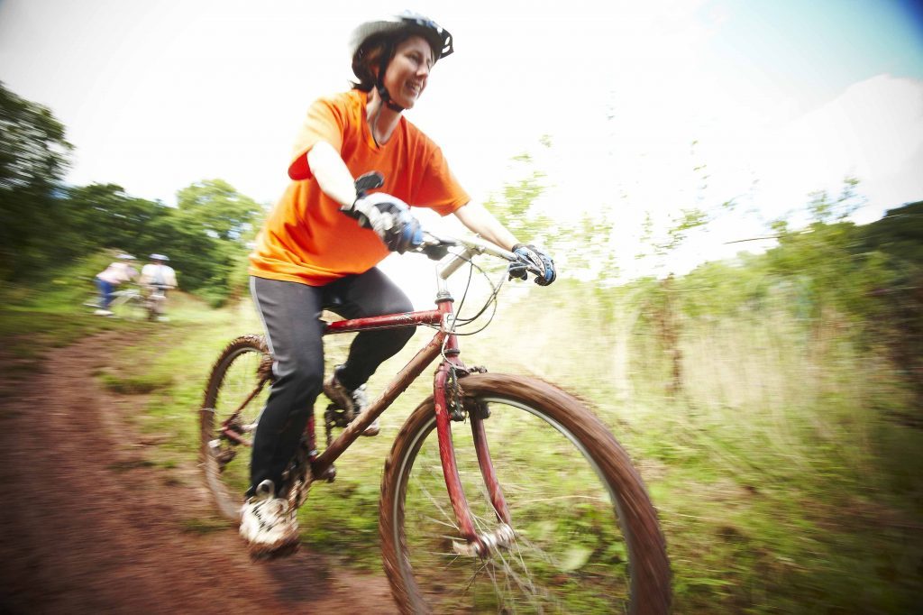 Mountain biking at PGL in Liddington, Wiltshire.