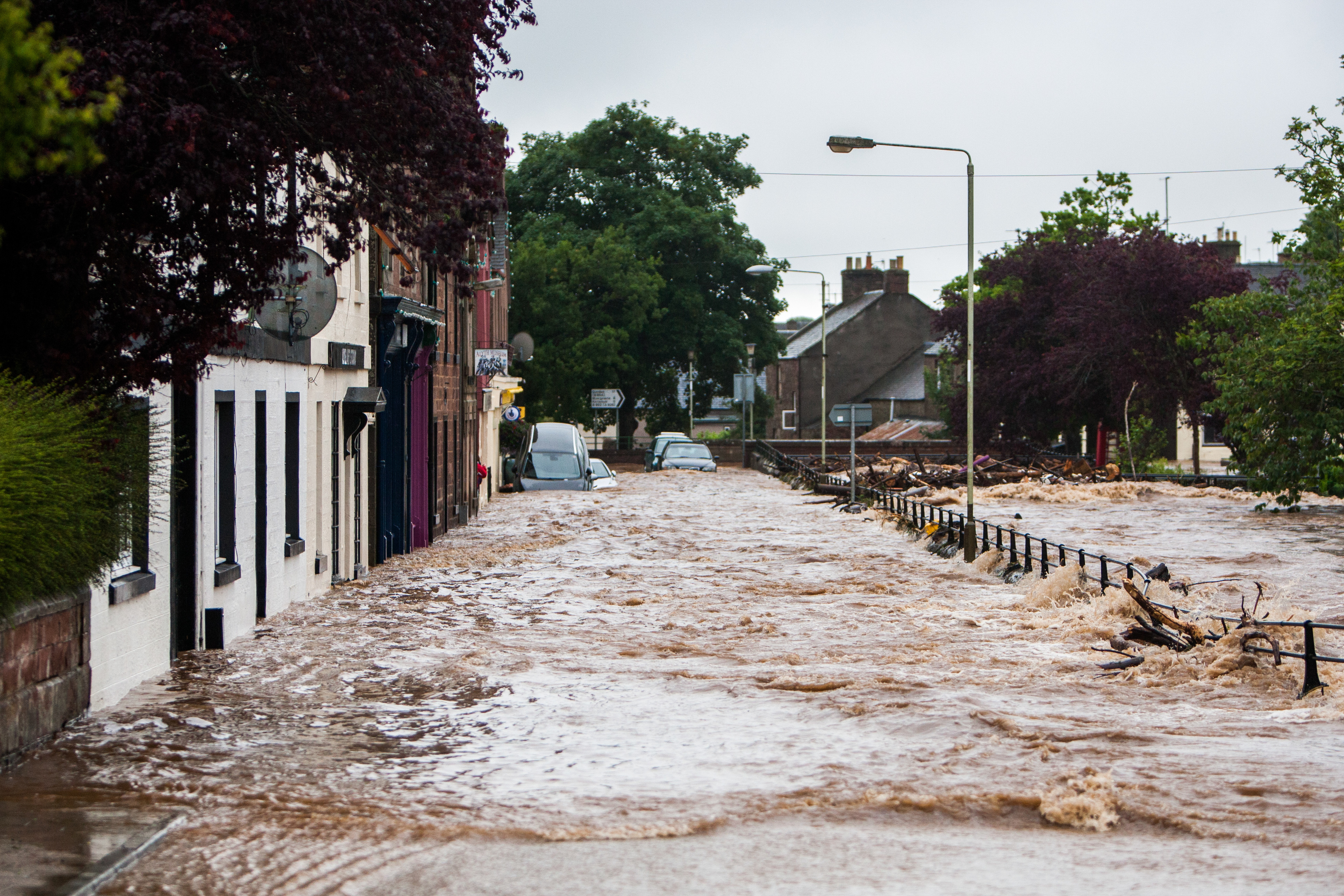 Alyth Square during the flood