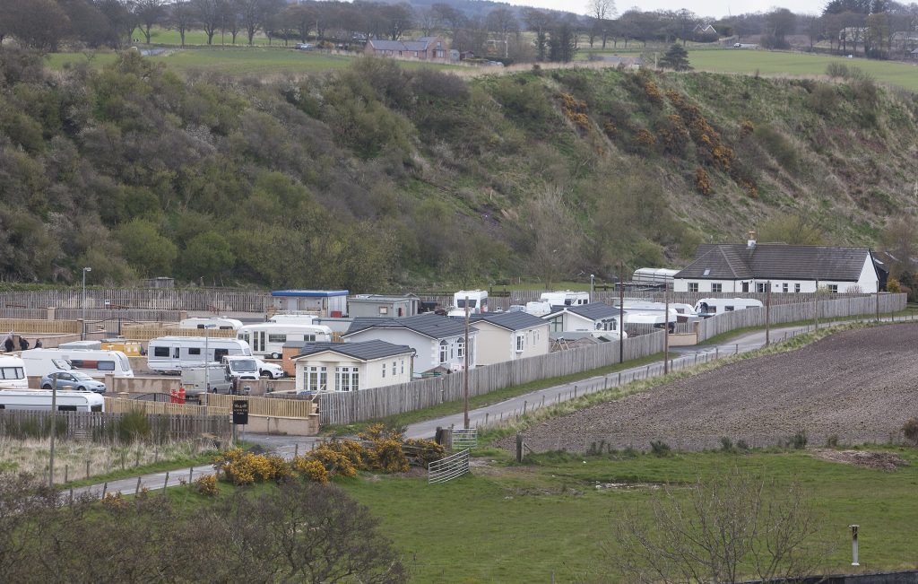 Travellers at their ' North Esk Park' near St Cyrus