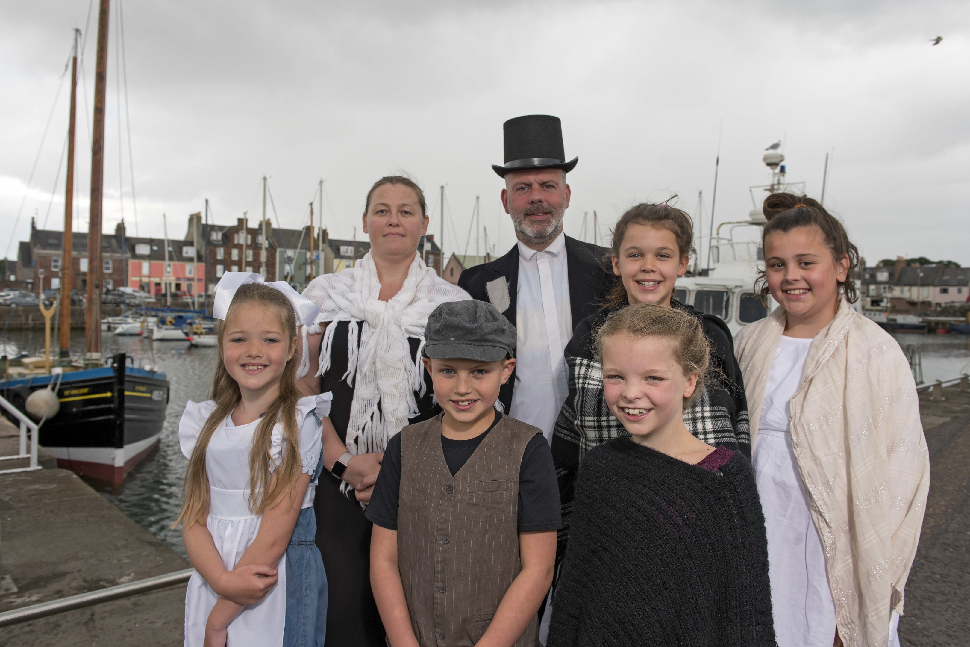 Members of Thomson Leng Musical Society rehearse their Fishers’ Wedding at Arbroath Harbour