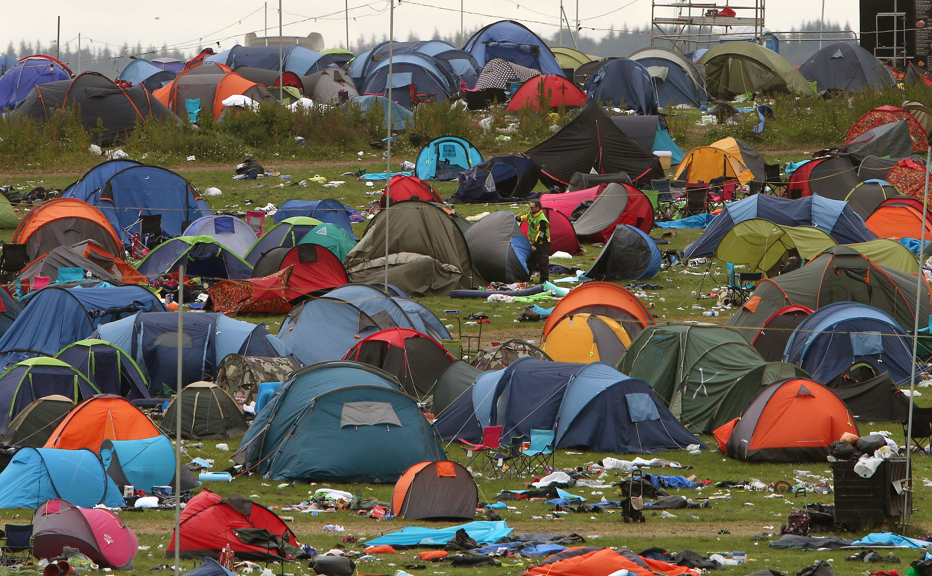 Thousands of tents were left behind.