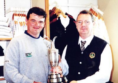 Late Carnoustie caddie Martin Roy with 1999 Open winner Paul Lawrie