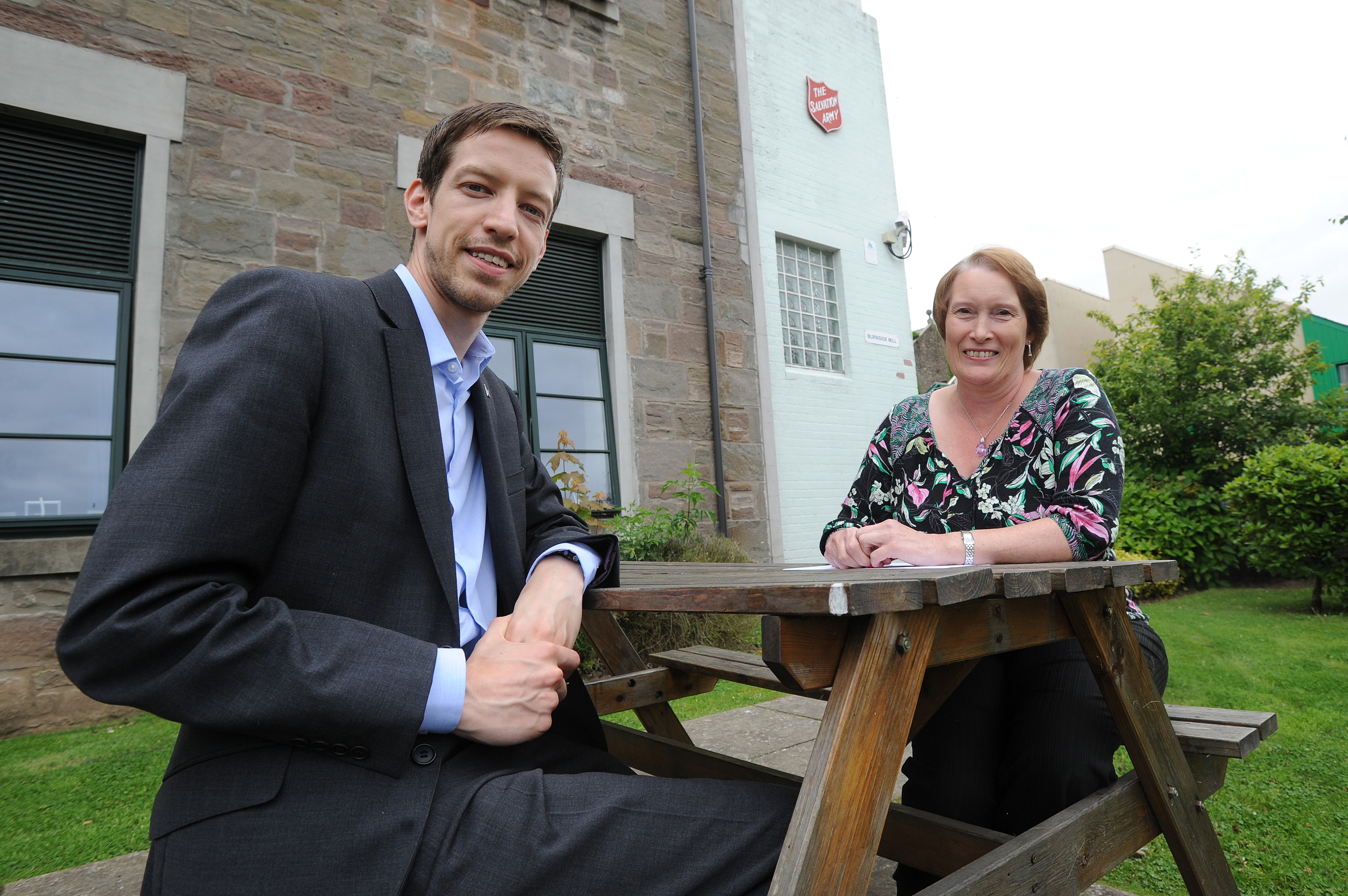 Councillor John Alexander and Pamela Grant , service manager of Dundee homelessness services