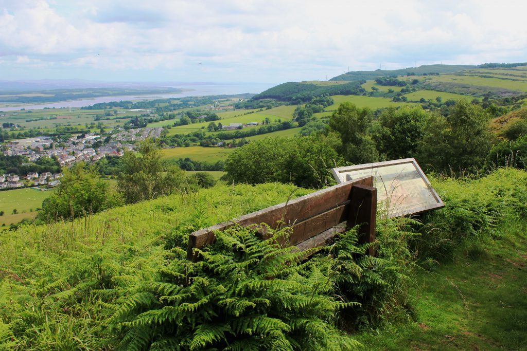 3 - A well placed bench and information board part way up Castle Law - James Carron, Take a Hike