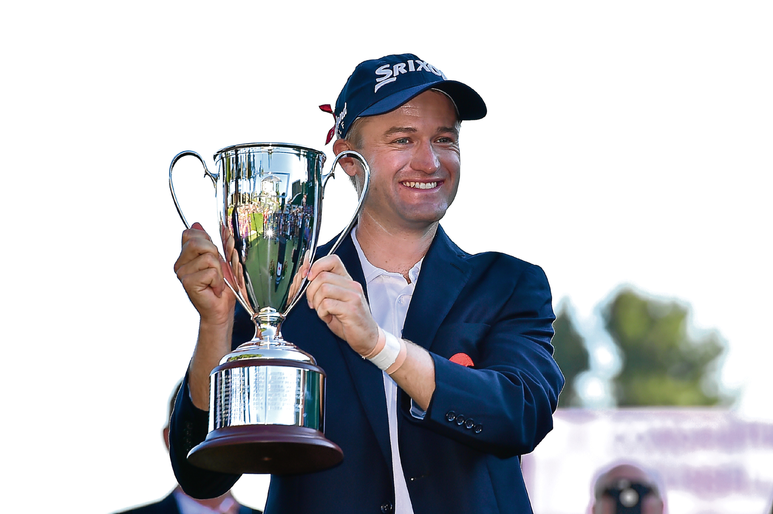 Russell Knox with the Travellers Championship trophy. The 30-year-old Scot now has a compelling argument to be a Ryder Cup wildcard.