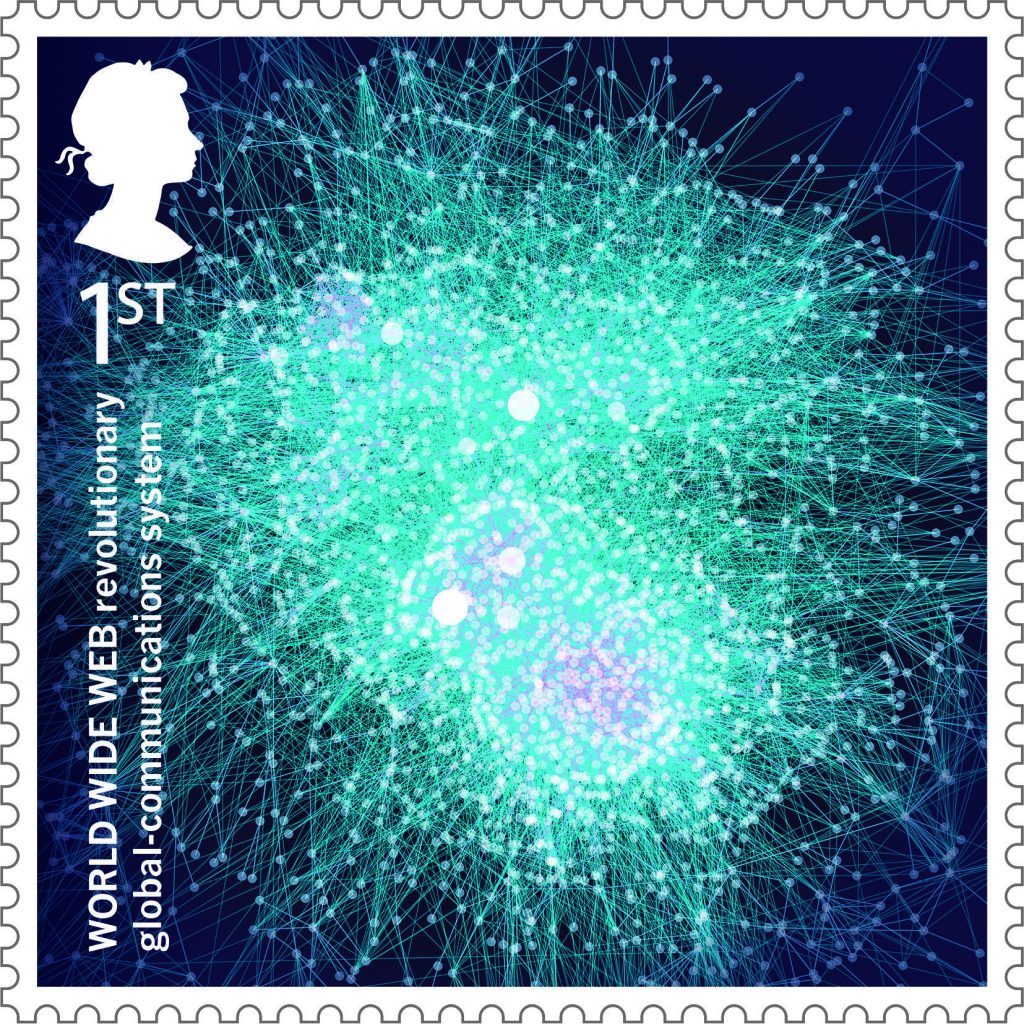 A stamp launched in 2014 representing the British invention the world wide web. 